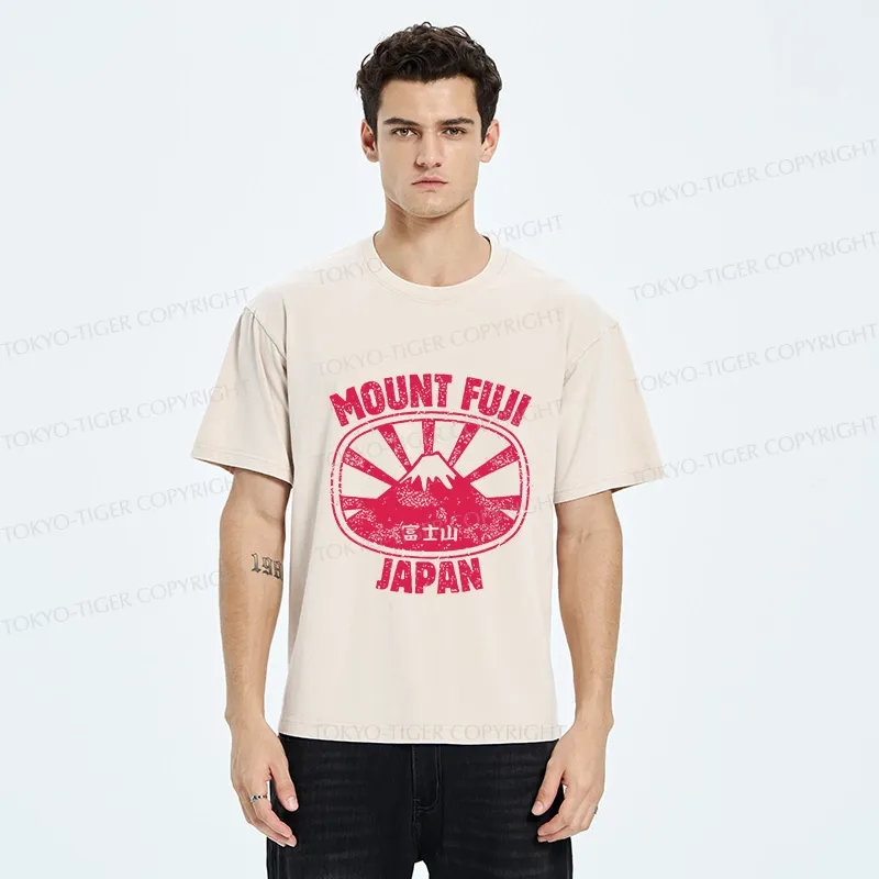 Tokyo-Tiger Mount Fuji Japan Washed T-Shirt