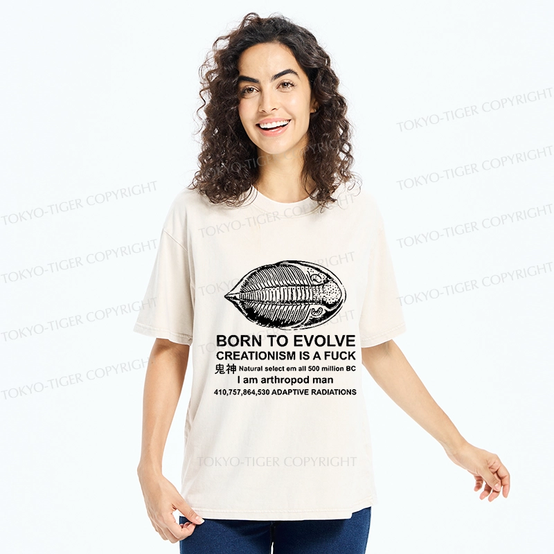 Tokyo-Tiger Born To Evolve Washed T-Shirt