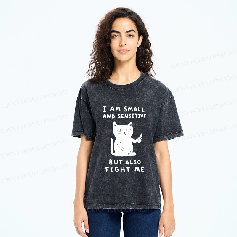 Tokyo-Tiger I Am Small And Sensitive Washed T-Shirt
