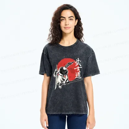 Tokyo-Tiger Bushido Samurai Washed T-Shirt