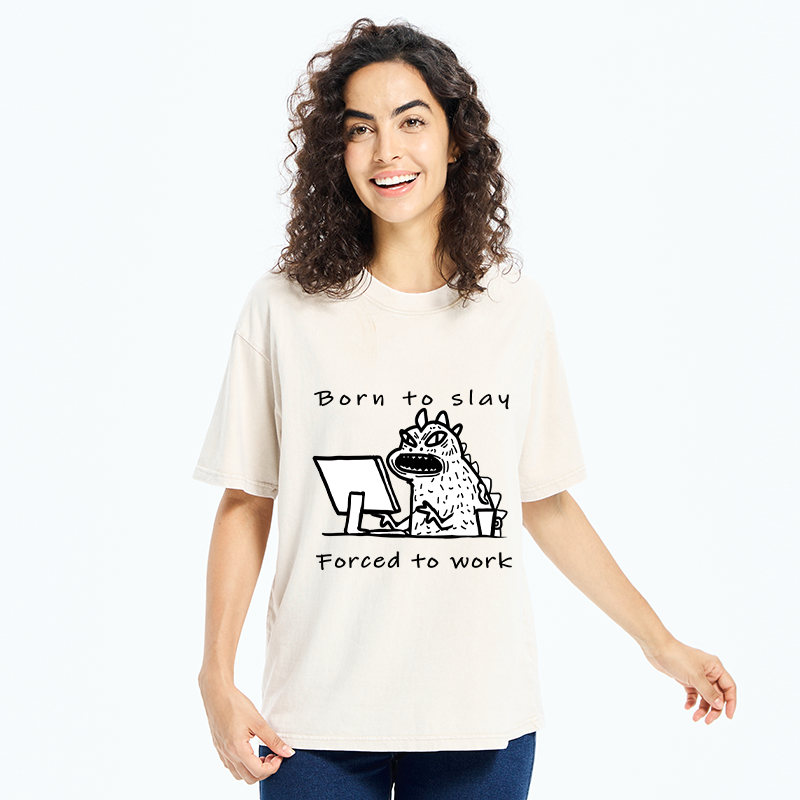 Tokyo-Tiger Born To Slay Forced To Work Washed T-Shirt