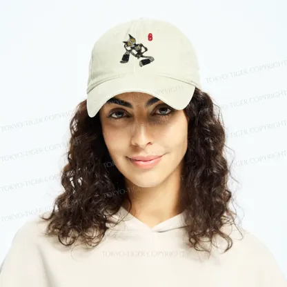 Tokyo-Tiger Contemplative Robot Cat Washed Cap