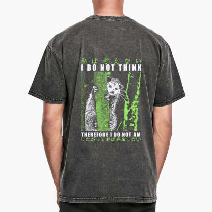Tokyo-Tiger Stupid Possum Japan Front Back Washed T-Shirt