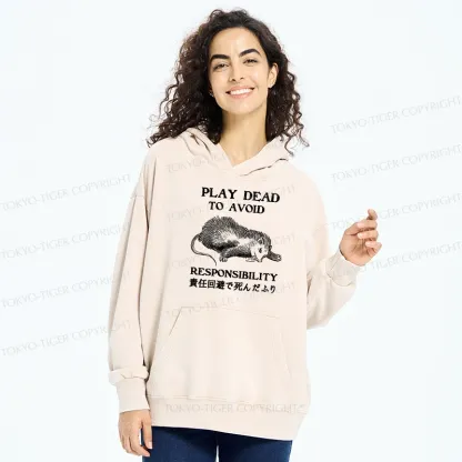 Tokyo-Tiger Play Dead To Avoid Responsibility Washed Hoodie