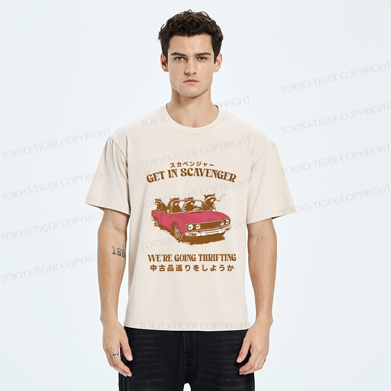 Tokyo-Tiger Get In Scavenger Washed T-Shirt