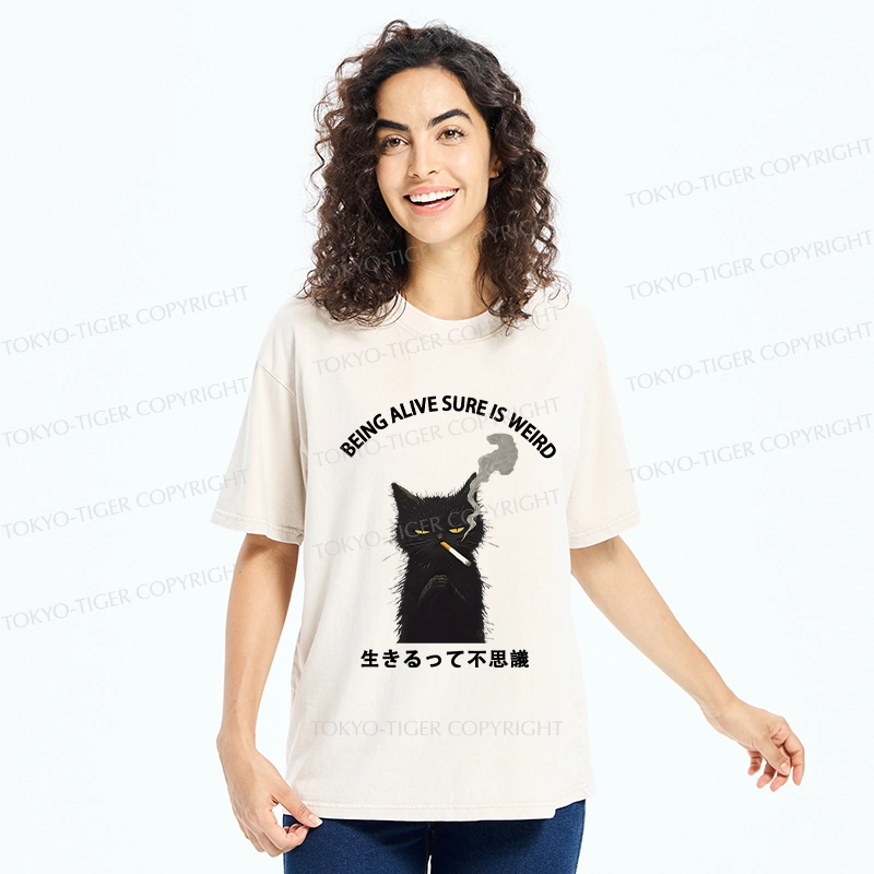 Tokyo-Tiger Being Alive Sure Is Weird Washed T-Shirt