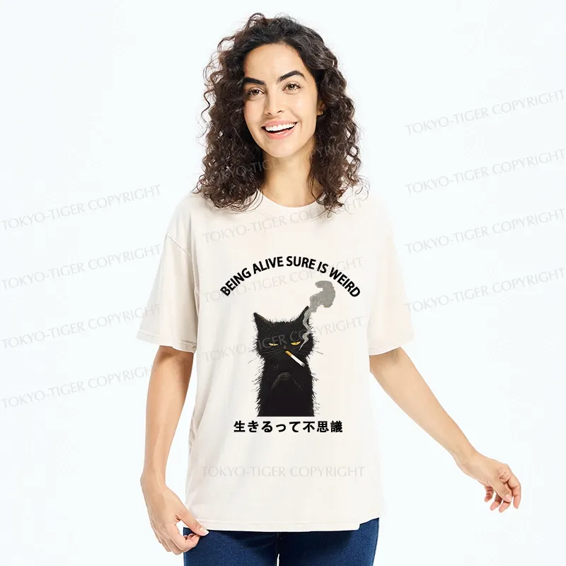Tokyo-Tiger Being Alive Sure Is Weird Washed T-Shirt