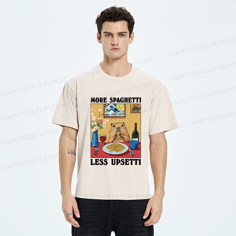 Tokyo-Tiger More Spaghetti Less Upsetti Capybara Washed T-Shirt