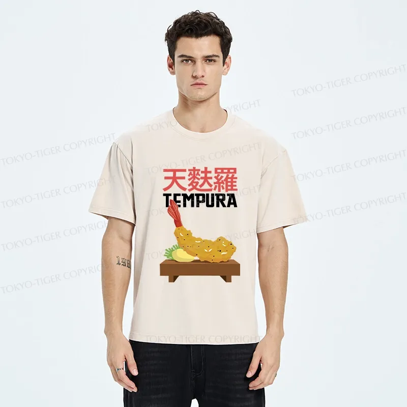 Tokyo-Tiger Shrimp Tempura Washed T-Shirt