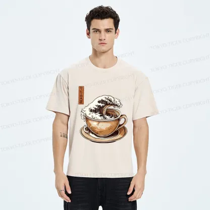 Tokyo-Tiger The Great Coffee Wave Washed T-Shirt