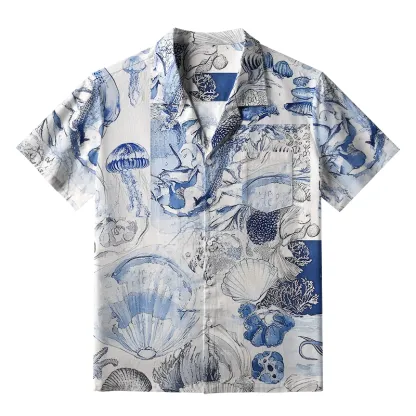 Tokyo-Tiger Vibrant Sea Life Aloha Japanese Hawaiian Shirt