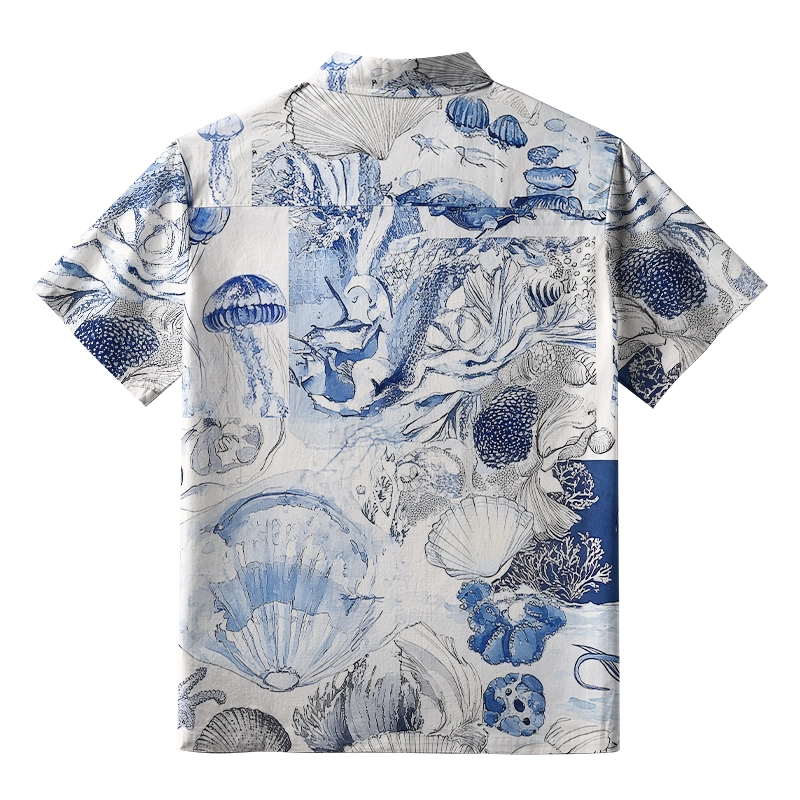 Tokyo-Tiger Vibrant Sea Life Button-up Shirt