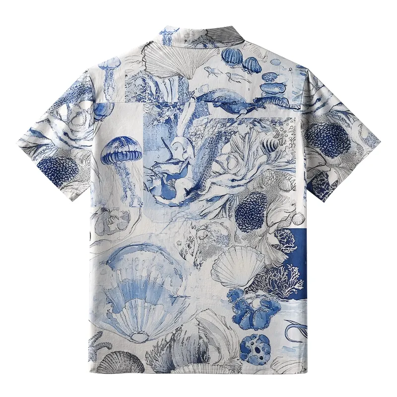 Tokyo-Tiger Vibrant Sea Life Button-up Shirt