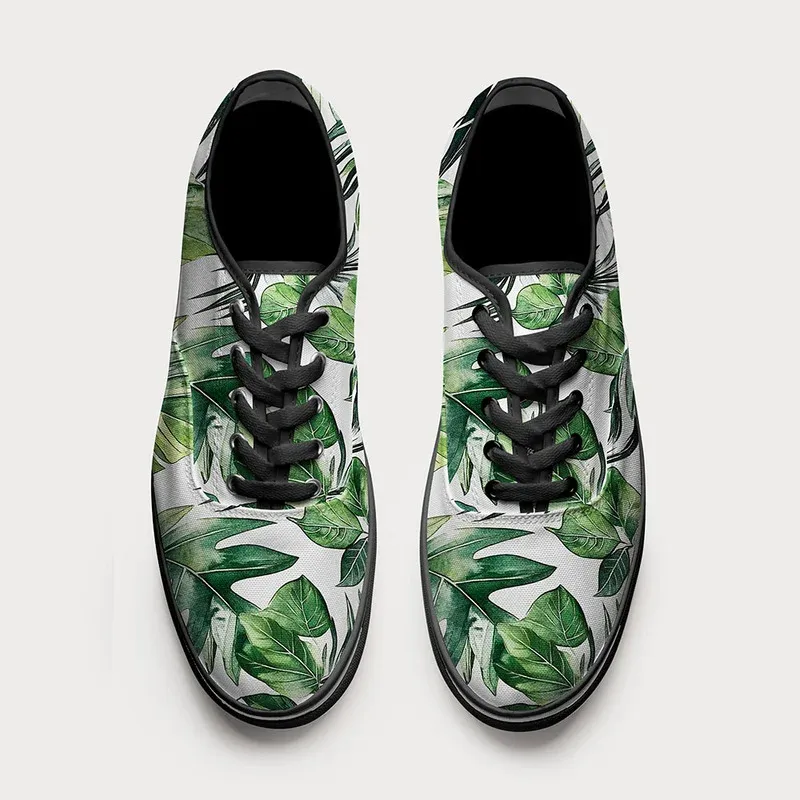 Tokyo-Tiger Tropical Leaf Dance Canvas Shoes