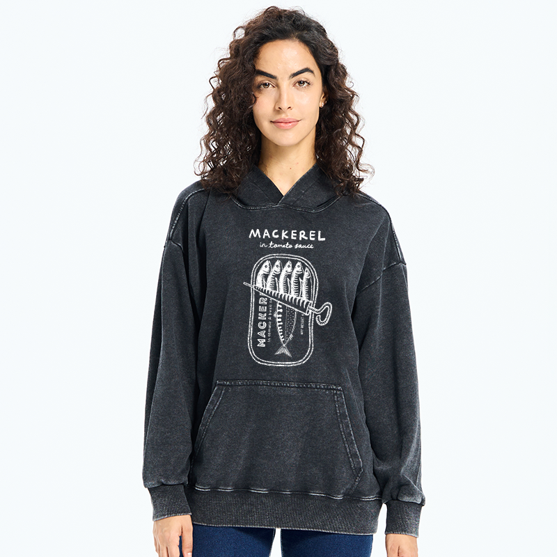 Tokyo-Tiger Mackerel In Tomato Sauce Washed Hoodie
