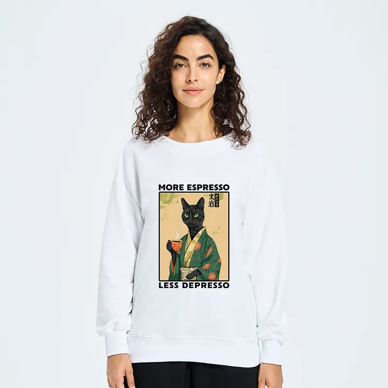 Tokyo-Tiger More Caffeine Less Sadness Circle Sweatshirt