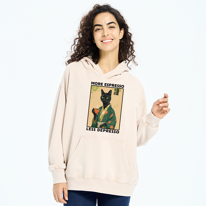 Tokyo-Tiger More Caffeine Less Sadness Washed Hoodie