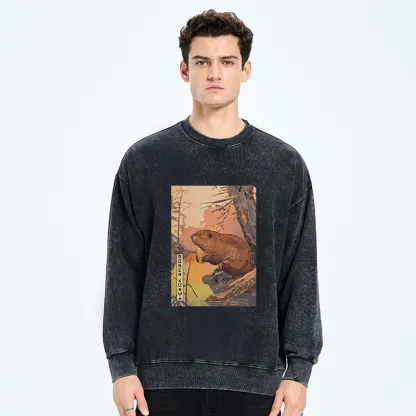 Tokyo-Tiger Beaver By The River Washed Sweatshirt