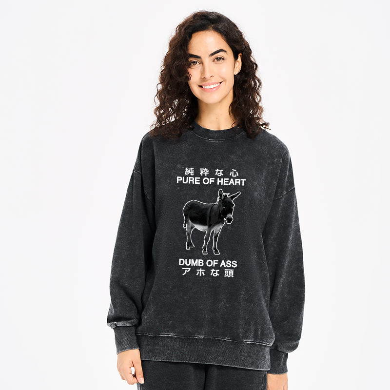 Tokyo-Tiger Pure Of Heart Dumb Of Ass Washed Sweatshirt