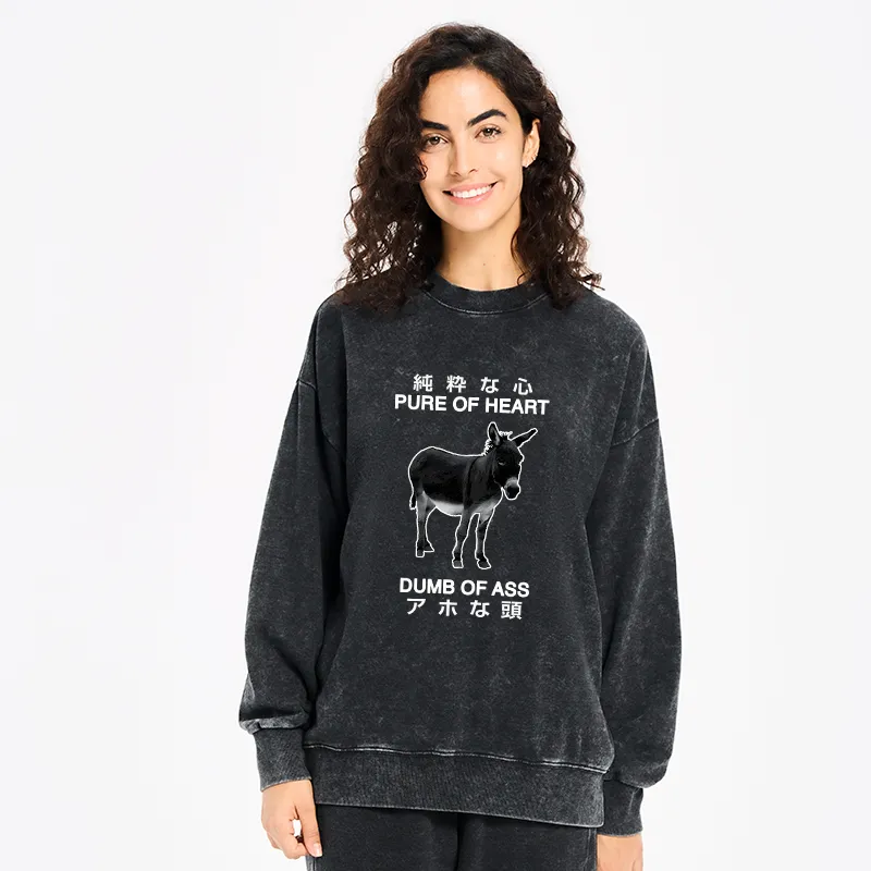 Tokyo-Tiger Pure Of Heart Dumb Of Ass Washed Sweatshirt
