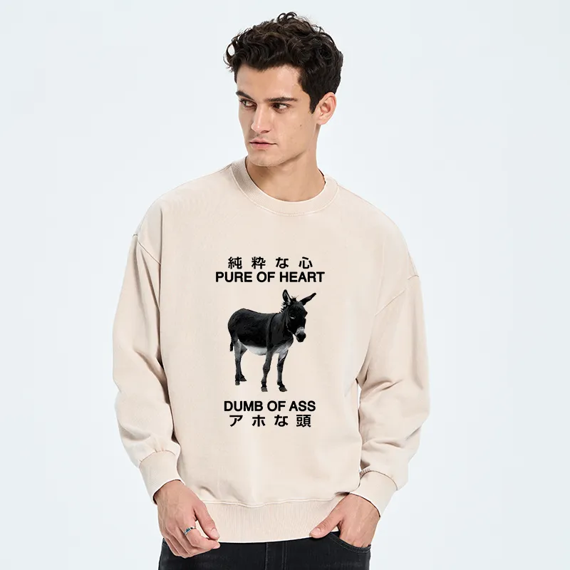 Tokyo-Tiger Pure Of Heart Dumb Of Ass Washed Sweatshirt