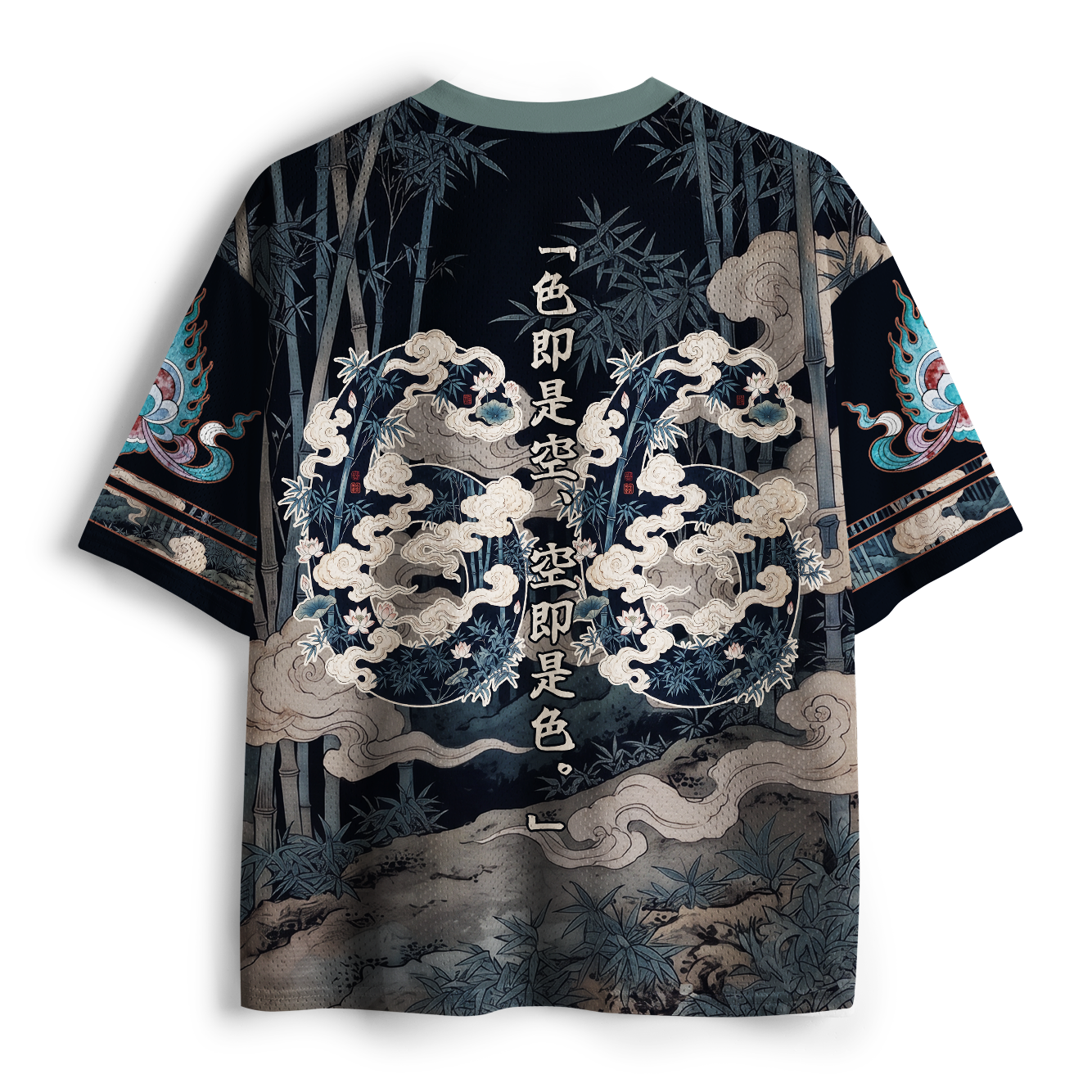 Tokyo-Tiger Vintage Oriental Guanyin Tiger Bamboo Zen Mesh Jersey