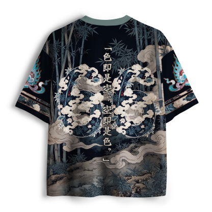 Tokyo-Tiger Vintage Oriental Guanyin Tiger Bamboo Zen Mesh Jersey