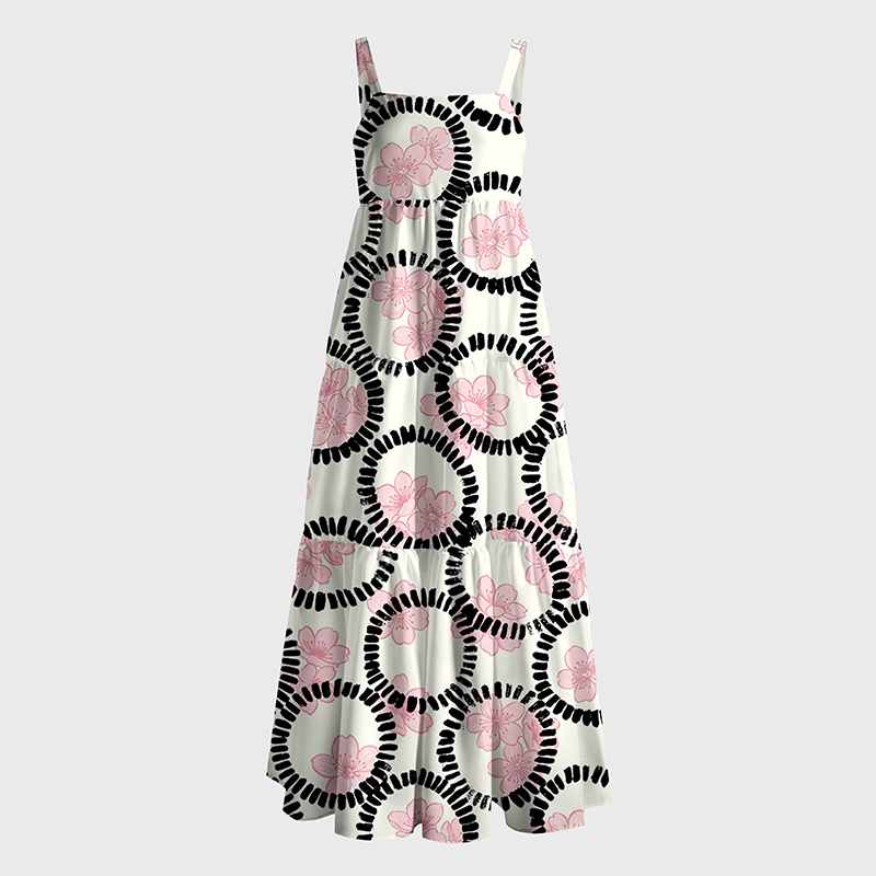 Tokyo-Tiger Circle Of Sakura Maxi Dress