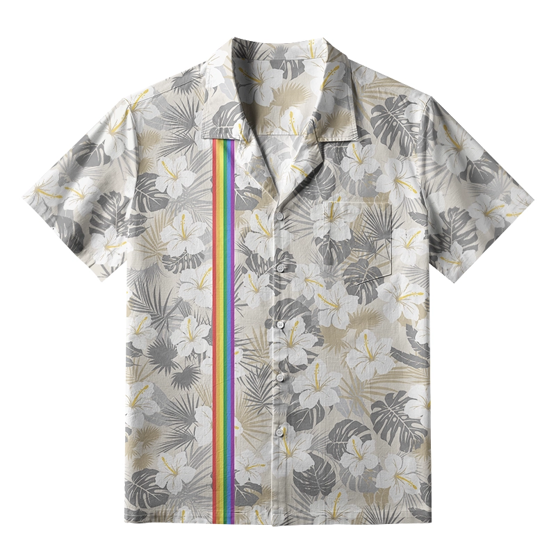 Tokyo-Tiger Rainbow Blooms Chic Floral Aloha Japanese Hawaiian Shirt