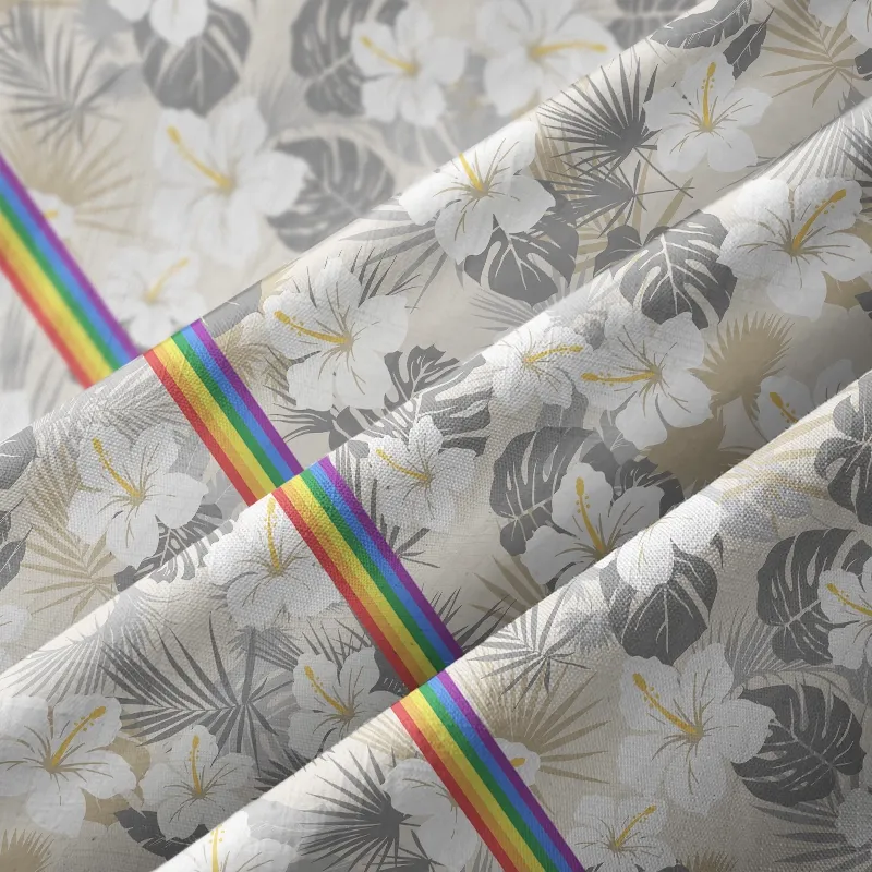 Tokyo-Tiger Rainbow Blooms Chic Floral Button-up Shirt