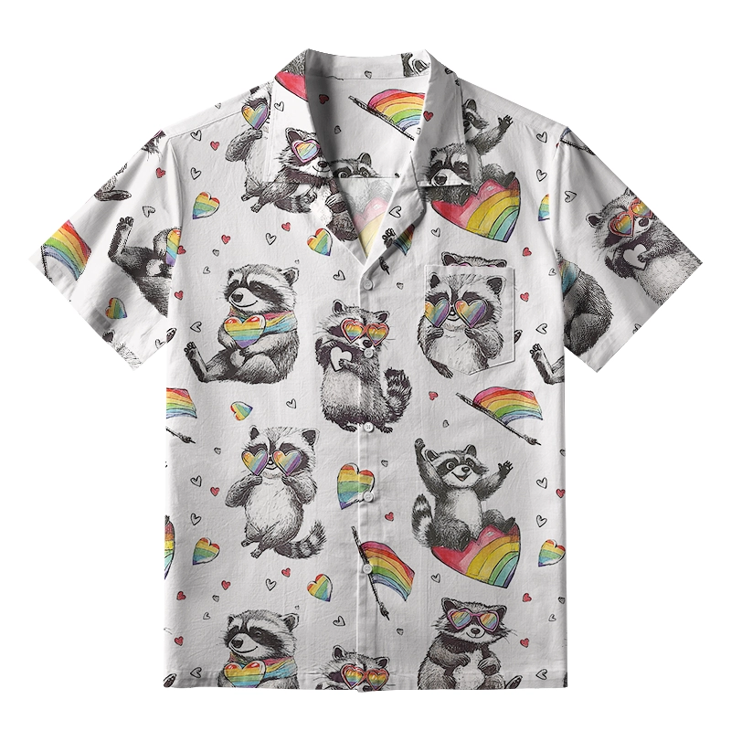 Tokyo-Tiger Pride Raccoon Aloha Japanese Hawaiian Shirt