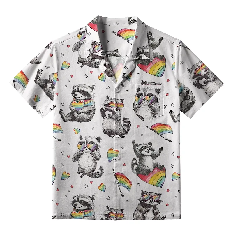Tokyo-Tiger Pride Raccoon Aloha Japanese Hawaiian Shirt