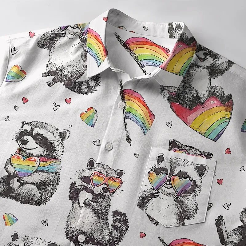 Tokyo-Tiger Pride Raccoon Button-up Shirt