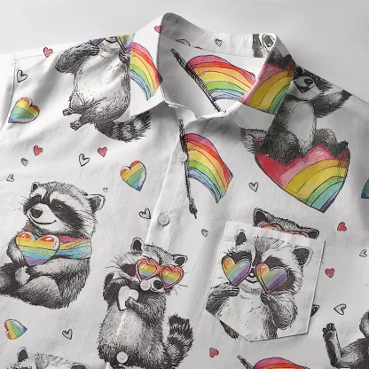 Tokyo-Tiger Pride Raccoon Button-up Shirt