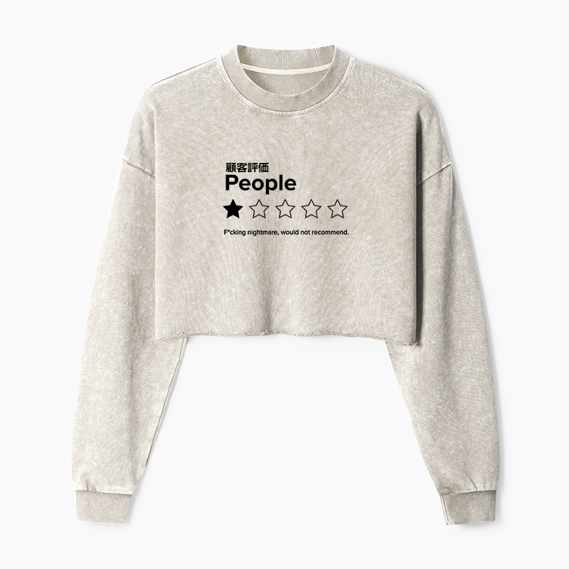 Tokyo-Tiger Evaluation People Washed Crop Sweatshirt