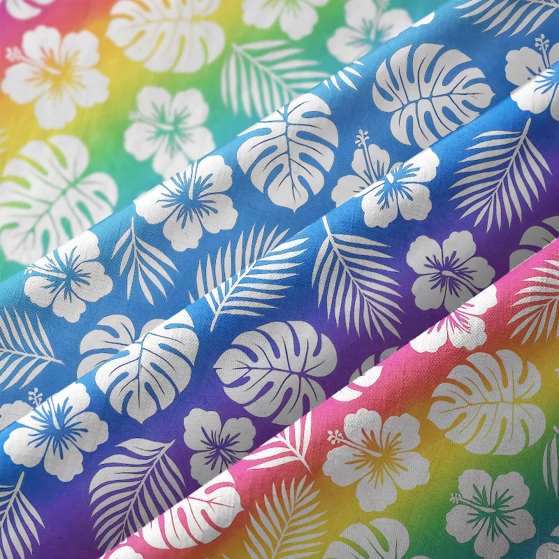 Tokyo-Tiger Pride in Bloom Rainbow Leaves Button-up Shirt