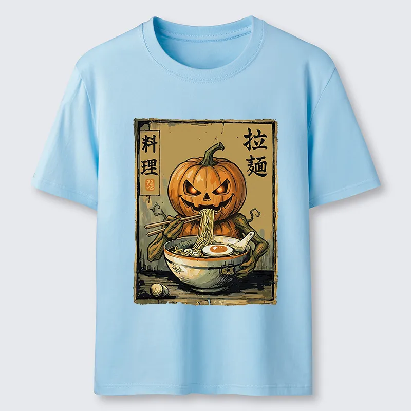 Tokyo-Tiger Pumpkin Eating Ramen Classic T-Shirt