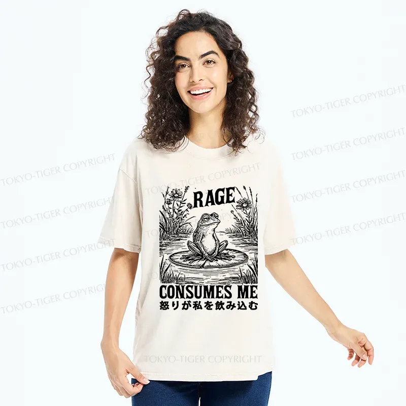 Tokyo-Tiger Angry Frog Washed T-Shirt