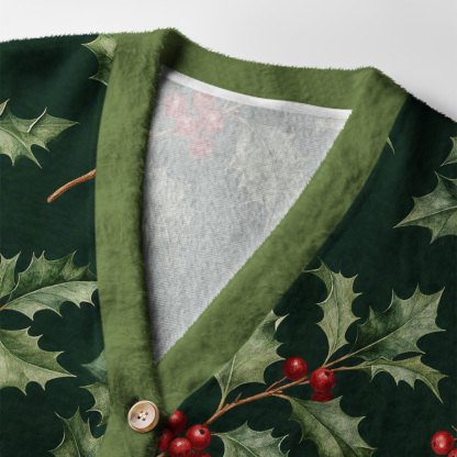Tokyo-Tiger Crimson Berry Holly Ugly Cardigan Sweater