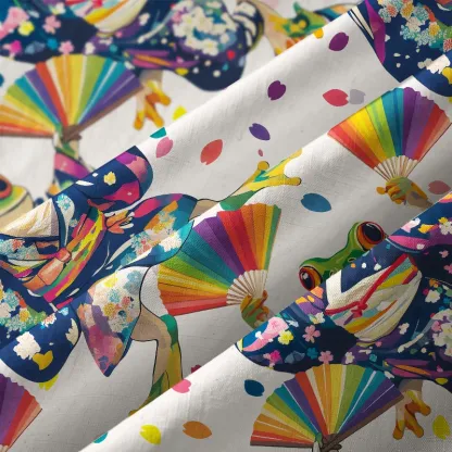 Tokyo-Tiger Pride Rainbow Dancing Frog Button-up Shirt