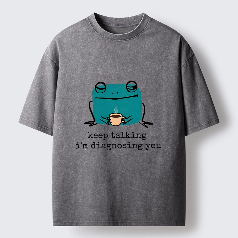 Tokyo‑Tiger Diagnosing Frog Meme Washed T‑Shirt