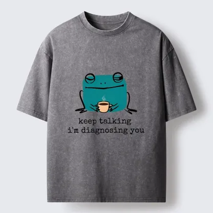 Tokyo‑Tiger Diagnosing Frog Meme Washed T‑Shirt