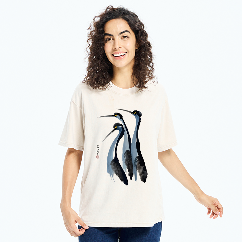 Tokyo-Tiger Blue Crane Washed T-Shirt