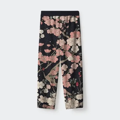 Tokyo-Tiger Blooming Sakura Flannel Pajama Set