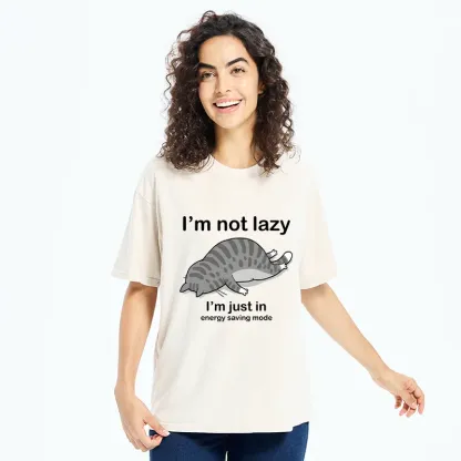 Tokyo-Tiger Funny Lazy Cat Washed T-Shirt