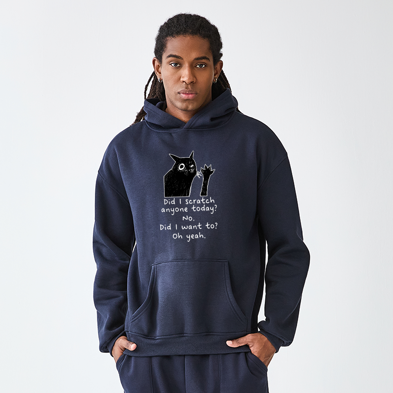 Tokyo-Tiger Black Cat Scratches People Adult Fleece Hoodie