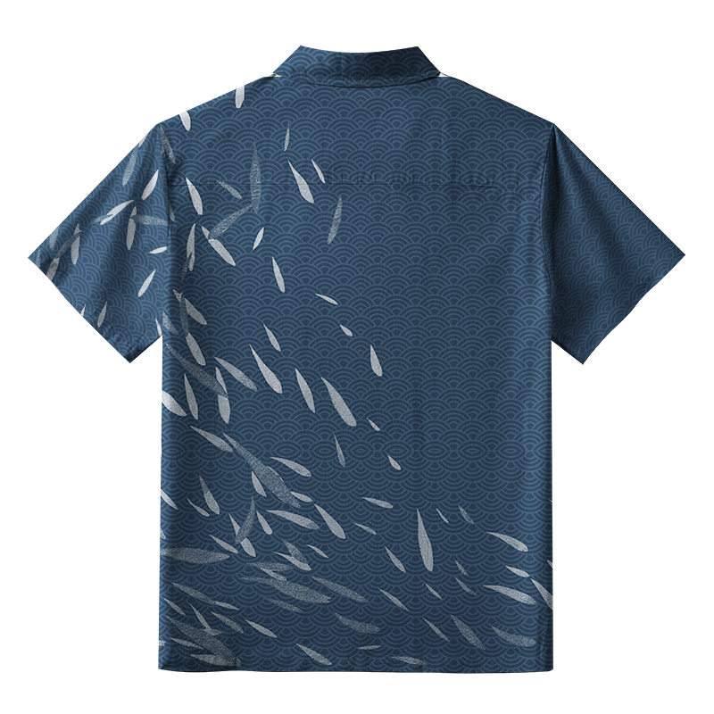 Tokyo-Tiger Falling Leaves And Ripples Aloha Hawaiian Shirt