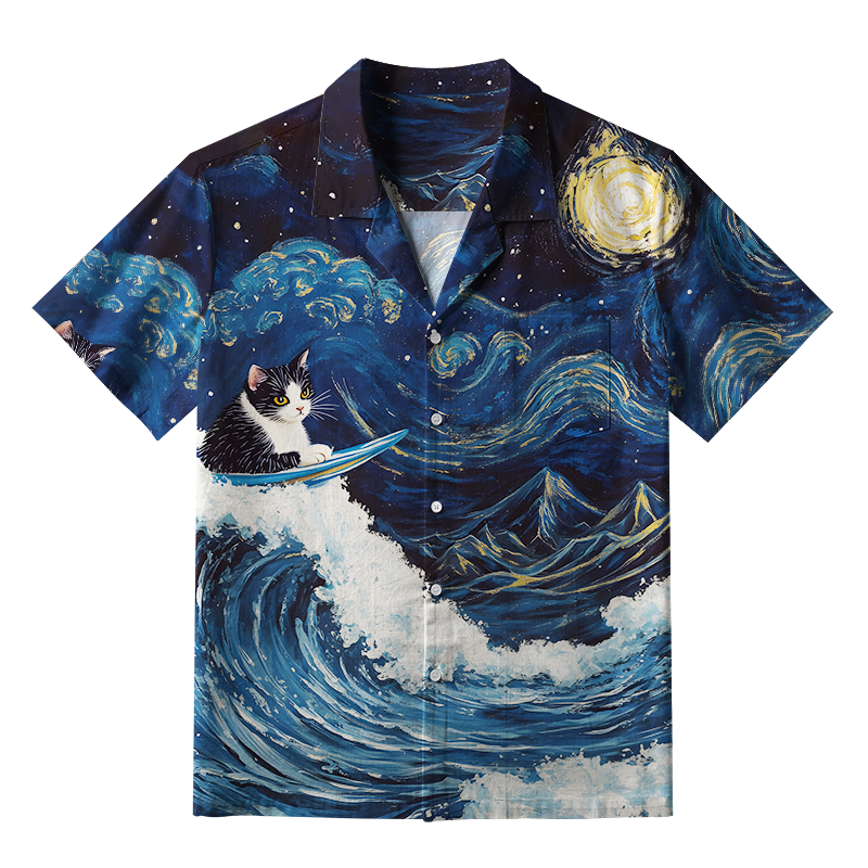 Tokyo-Tiger The Great Wave Off Cat Aloha Hawaiian Shirt