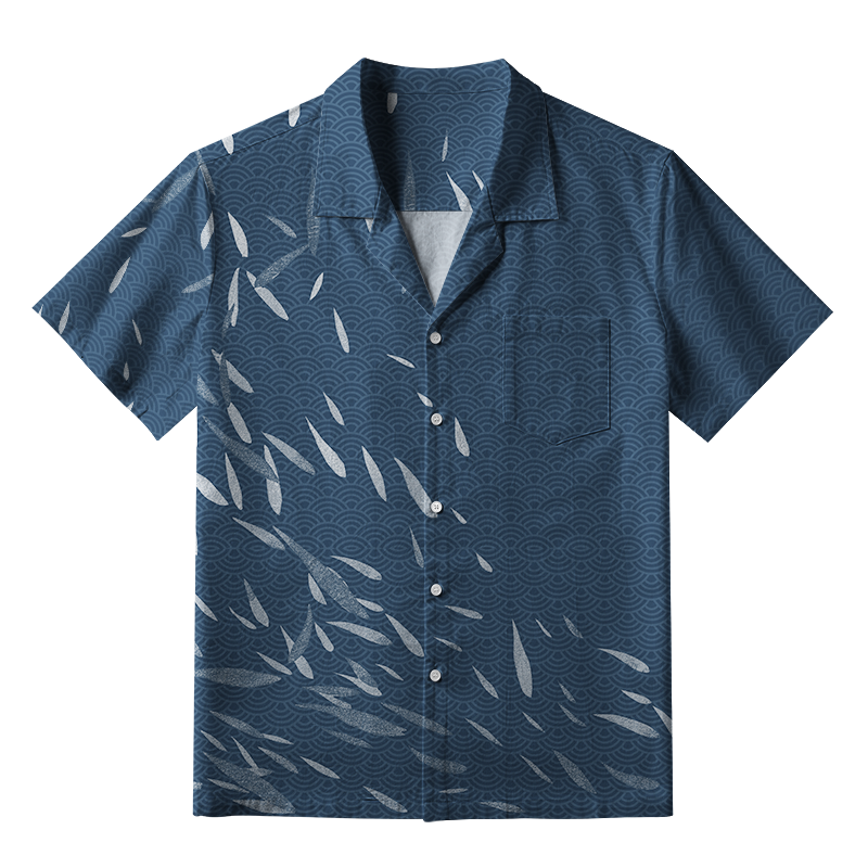 Tokyo-Tiger Falling Leaves And Ripples Aloha Hawaiian Shirt