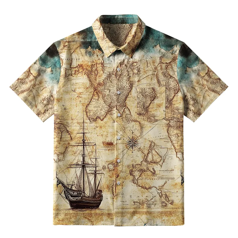 Tokyo-Tiger Nautical Chart Button-up Shirt Sale